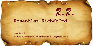 Rosenblat Richárd névjegykártya